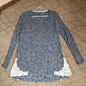 Maurices grey tunic with lace